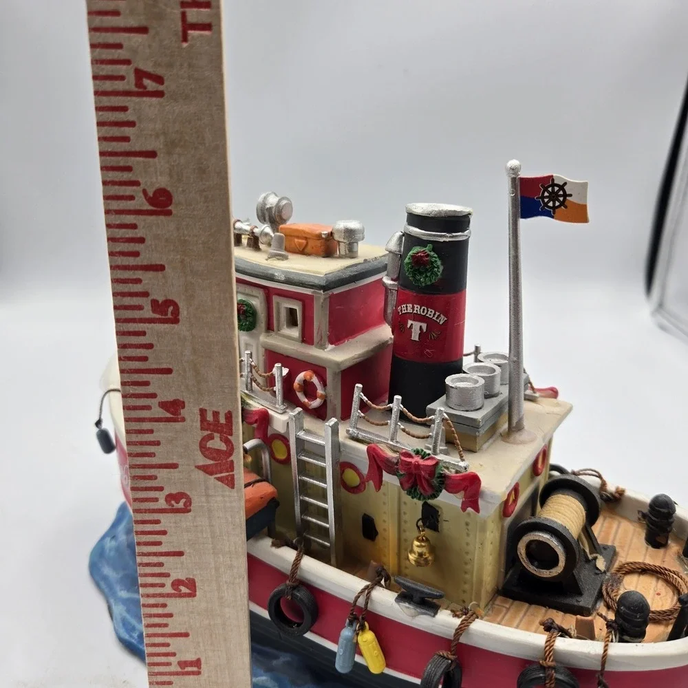 Lemax Carole Town‎ 09 Collection The Robin Tug Boat Light Up Table Accent W Cord